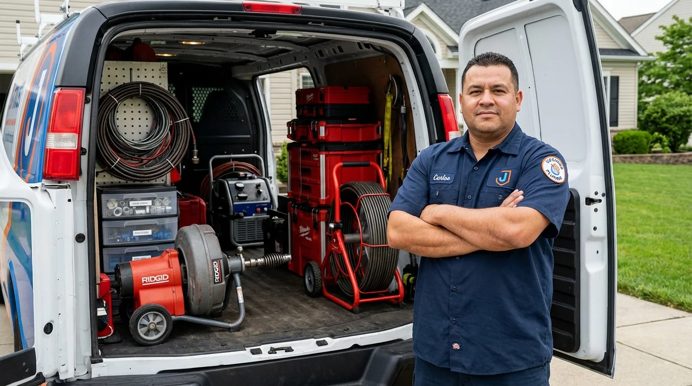Professional drain cleaning equipment and Johns Plumbing LLC plumber in Walker