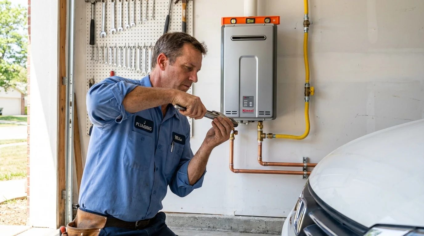 Tankless water heater installation by a Johns Plumbing LLC plumber in Walker
